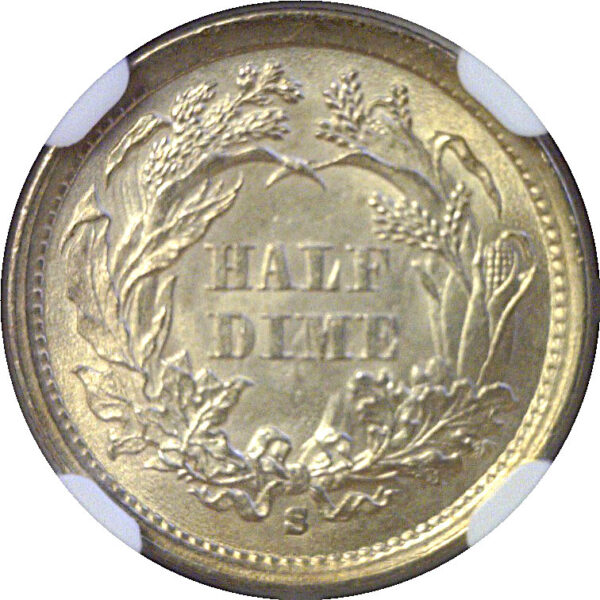 1867-S Seated Liberty Half Dime   -   NGC MS-64 - Image 3