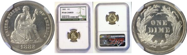 1882 Seated Liberty Dime. -  NGC PF-66 CAMEO