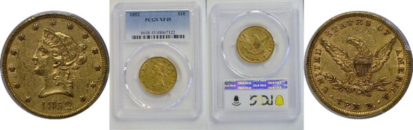 1852 $10 Liberty  -  PCGS XF-45