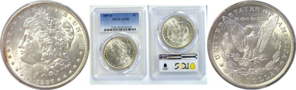 1897-O Morgan Dollar  -  PCGS AU-58