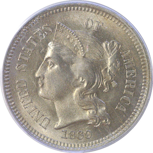 1869 Nickel Three Cent  -  PCGS MS-66 - Image 2
