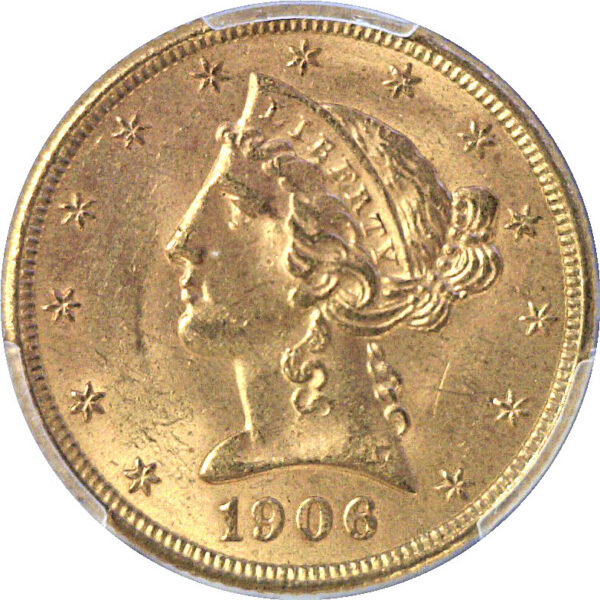1906-D $5 Liberty  -  PCGS MS-64+  CAC - Image 2