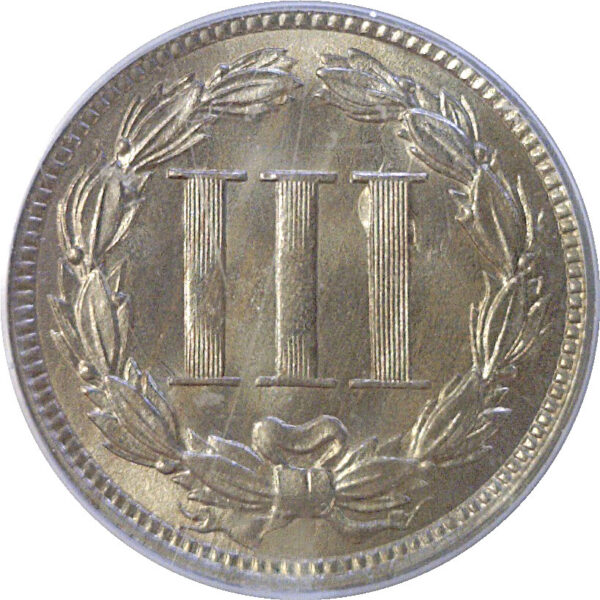 1869 Nickel Three Cent  -  PCGS MS-66 - Image 3