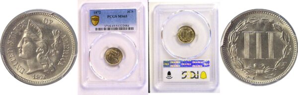 1872 Nickel Three Cent   -   PCGS MS-65