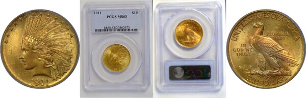 1911 $10 Indian  -  PCGS MS-63
