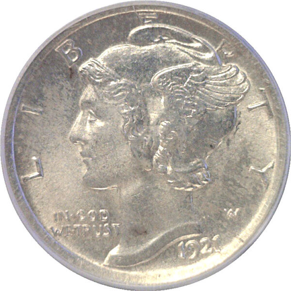 1921 Mercury Dime.  -   PCGS MS-63 FB.  CAC - Image 2