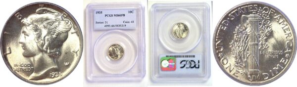 1935 Mercury Dime  -  PCGS MS-66 FB