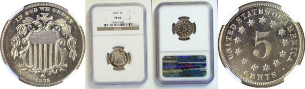 1879 Shield Nickel. -  NGC PF-66