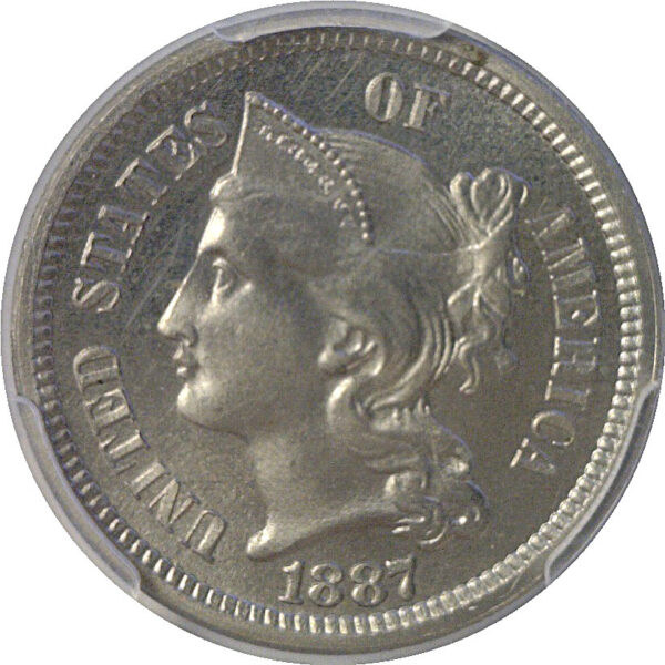 1887/(6) Nickel Three Cent. -  PCGS PR-65 - Image 2