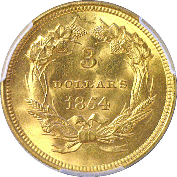 1854 $3 Princess. -  PCGS MS-64 - Image 3