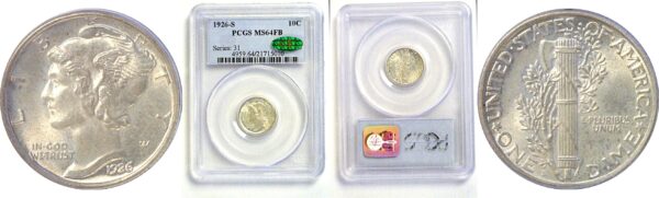 1926-S Mercury Dime.  -   PCGS MS-64 FB.  CAC