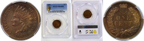1880 Indian Head Cent  -  PCGS PR-64 RB