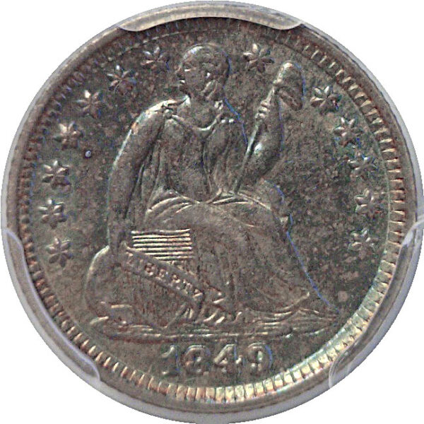 1849/6 Seated Liberty Half Dime.  -   PCGS AU-58 - Image 2