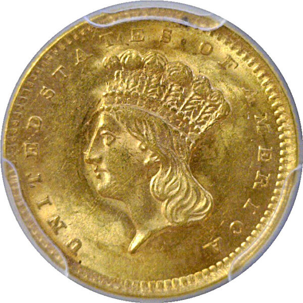 1856 One Dollar Gold Coin.  -   PCGS MS-62 - Image 2