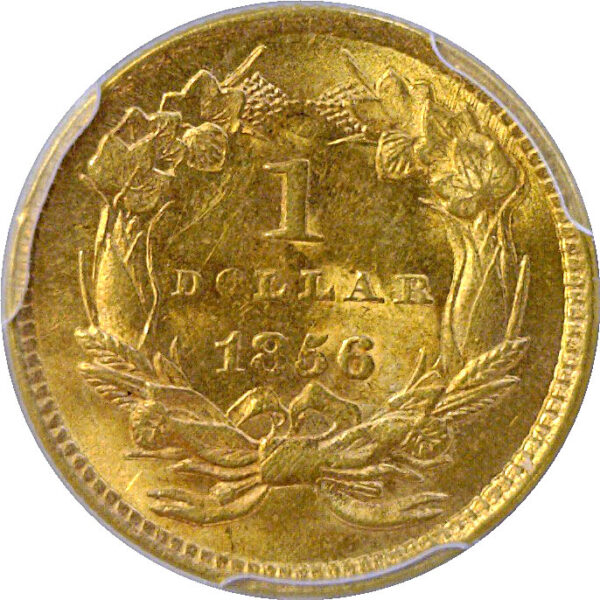1856 One Dollar Gold Coin.  -   PCGS MS-62 - Image 3
