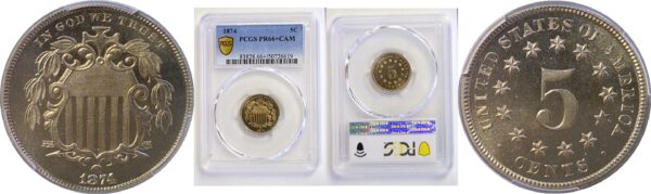 1874 Shield Nickel  -  PCGS PR-66+ CAM