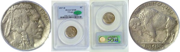 1937-D 3 Legs  -  PCGS XF-45  CAC