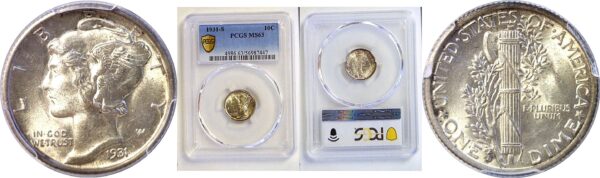 1931-S Mercury Dime. -  PCGS MS-63