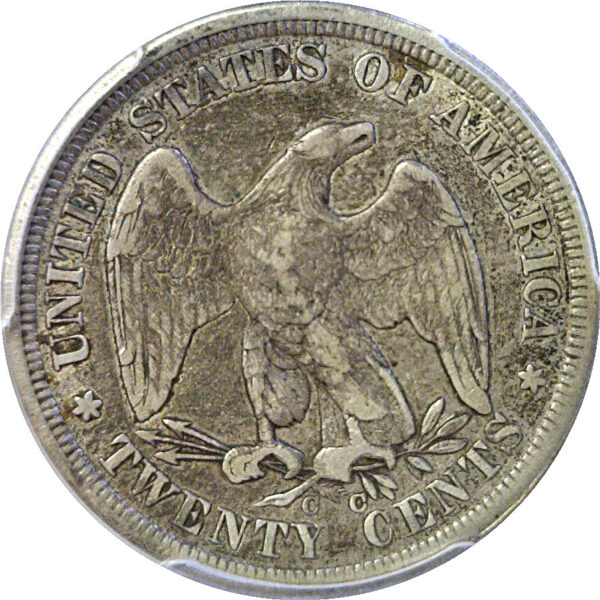 1875-CC Twenty Cent Piece  -  PCGS VF-25 - Image 3