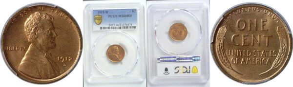 1912-D Lincoln Cent  -  PCGS MS-66 RD