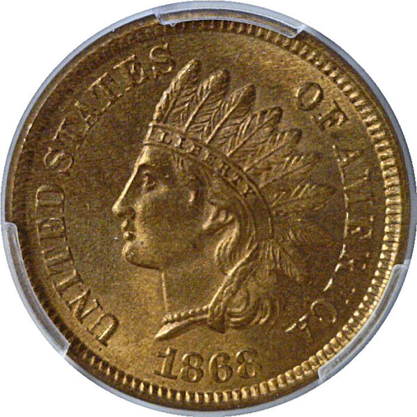 1868 Indian Head Cent  -  PCGS MS-64 RB  CAC - Image 2