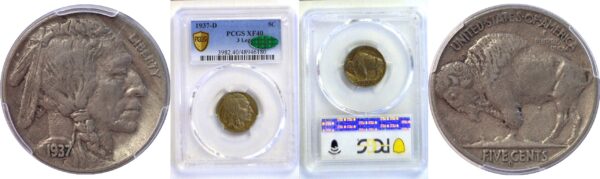 1937-D 3 Legs.  Buffalo Nickel  -  PCGS XF-40  CAC
