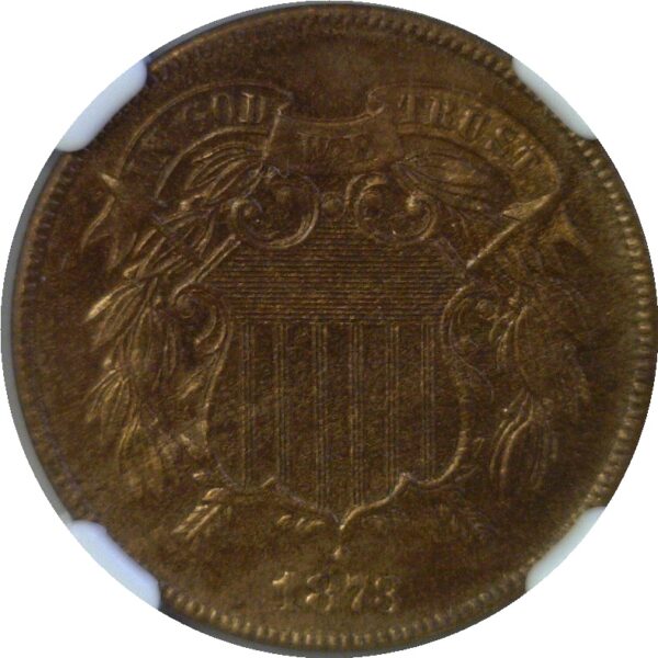 1873 Closed 3.  Two Cent Piece  -  NGC PF-65 RB - Image 2