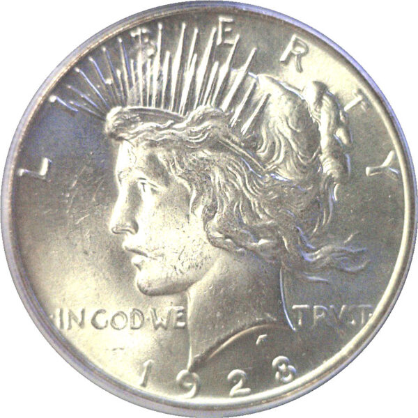 1928 Peace Dollar  -  PCGS MS-63  CAC - Image 2