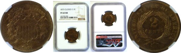 1873 Closed 3.  Two Cent Piece  -  NGC PF-65 RB