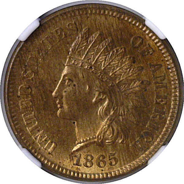 1865 Indian Head Cent  -  NGC MS-64 RB - Image 2
