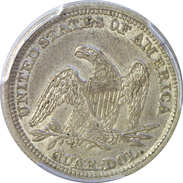 1855 Seated Liberty Quarter  -  PCGS AU-53 - Image 3