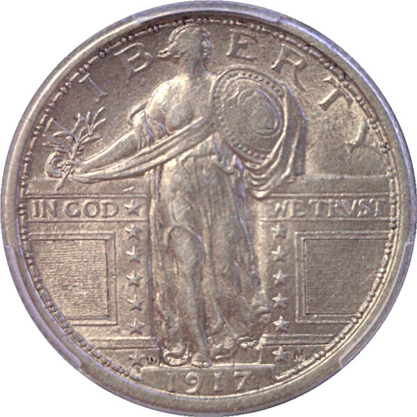 1917-D T-1.  Standing Liberty Quarter  -  PCGS AU-58  CAC - Image 2