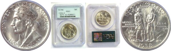 1938-D Boone Commemorative Half Dollar  -  PCGS MS-63