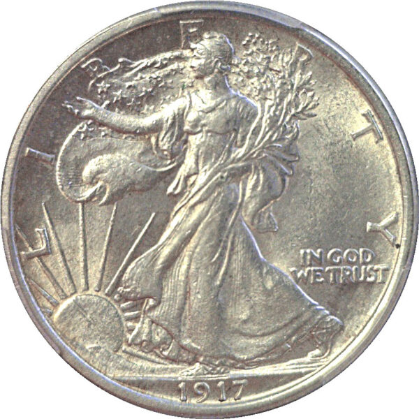 1917 Walking Liberty Half Dollar  -  PCGS AU-58 - Image 2