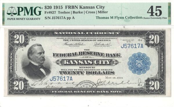1915 $20 Federal Reserve Bank Note Fr-827 PMG XF-45 - Image 2