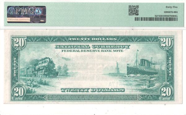1915 $20 Federal Reserve Bank Note Fr-827 PMG XF-45 - Image 3