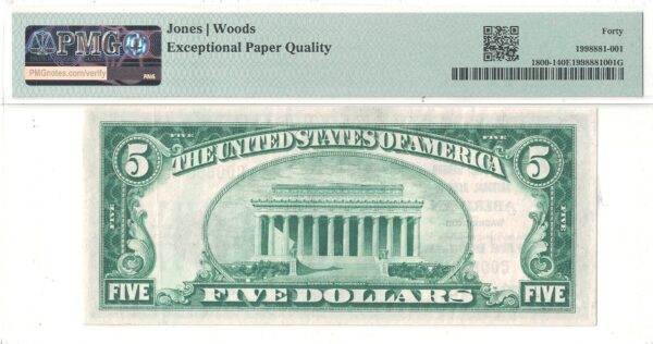 1929 $5 Aberdeen, Washington Charter 12704 PMG XF-40 EPQ - Image 3