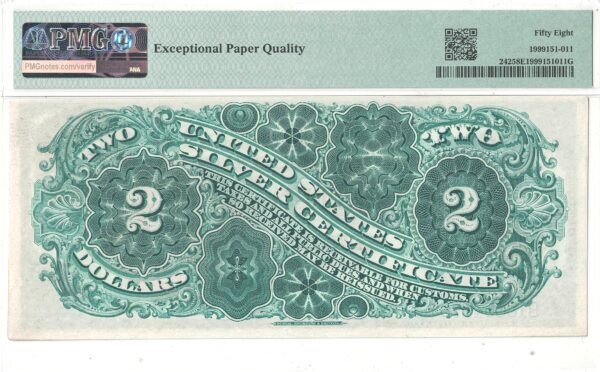 1886 $2 Silver Certificate Fr-242 PMG AU-58 EPQ - Image 3
