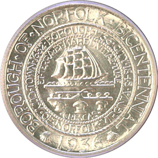 1936 Norfolk Commemorative Half Dollar  -  PCGS MS-68 - Image 2