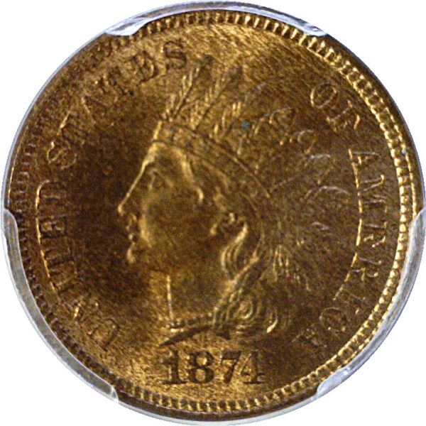 1874 Indian Head Cent  -  PCGS MS-65 RB - Image 2