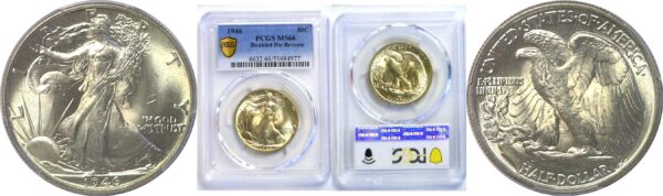 1946 Doubled Die  Reverse. Walking Liberty Half Dollar  -  PCGS MS-66