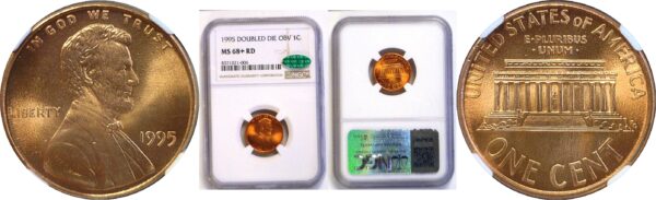 1995 Doubled Die Obverse.  Lincoln Cent  -  NGC MS-68+  CAC