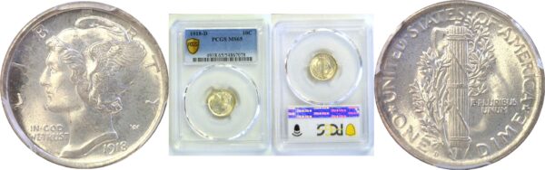 1918-D Mercury Dime  -  PCGS MS-65