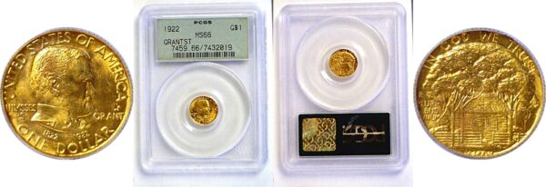 1922 $1 Grant, Star.  Gold Commemorative  -  PCGS MS-66