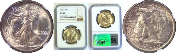 1916 Walking Liberty Half Dollar  -  NGC MS-65