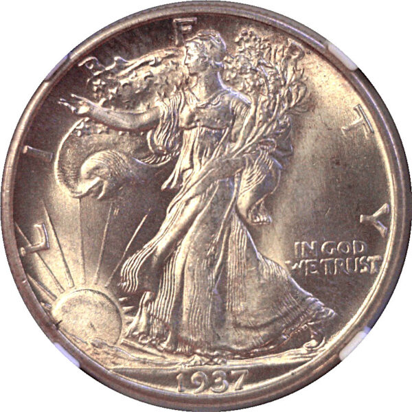 1937-D Walking Liberty Half Dollar  -  NGC MS-66 - Image 2