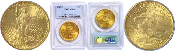 1915-S $20 St. Gaudens  -  PCGS MS-66