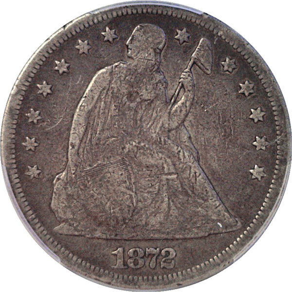 1872 Seated Liberty Dollar  -  PCGS VG-10 - Image 2