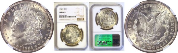 1921-D Morgan Dollar  -  NGC MS-66+