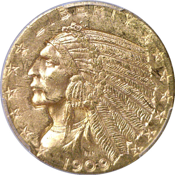 1909-D $5 Indian. -  PCGS MS-63+  CAC - Image 2